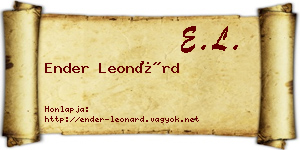 Ender Leonárd névjegykártya